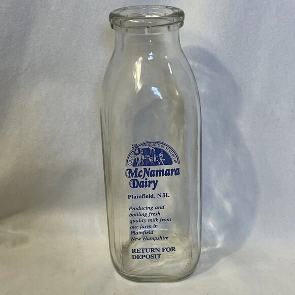 Vintage McNamara Dairy Plainfield New Hampshire Pint Glass Milk Bottle 7.5 in - Picture 11 of 11